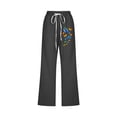 thumbnail image 3 of VEKDONE Pantalon Capri pour Femmes en Coton et Lin Imprimé Capri Noir P, 3 of 3