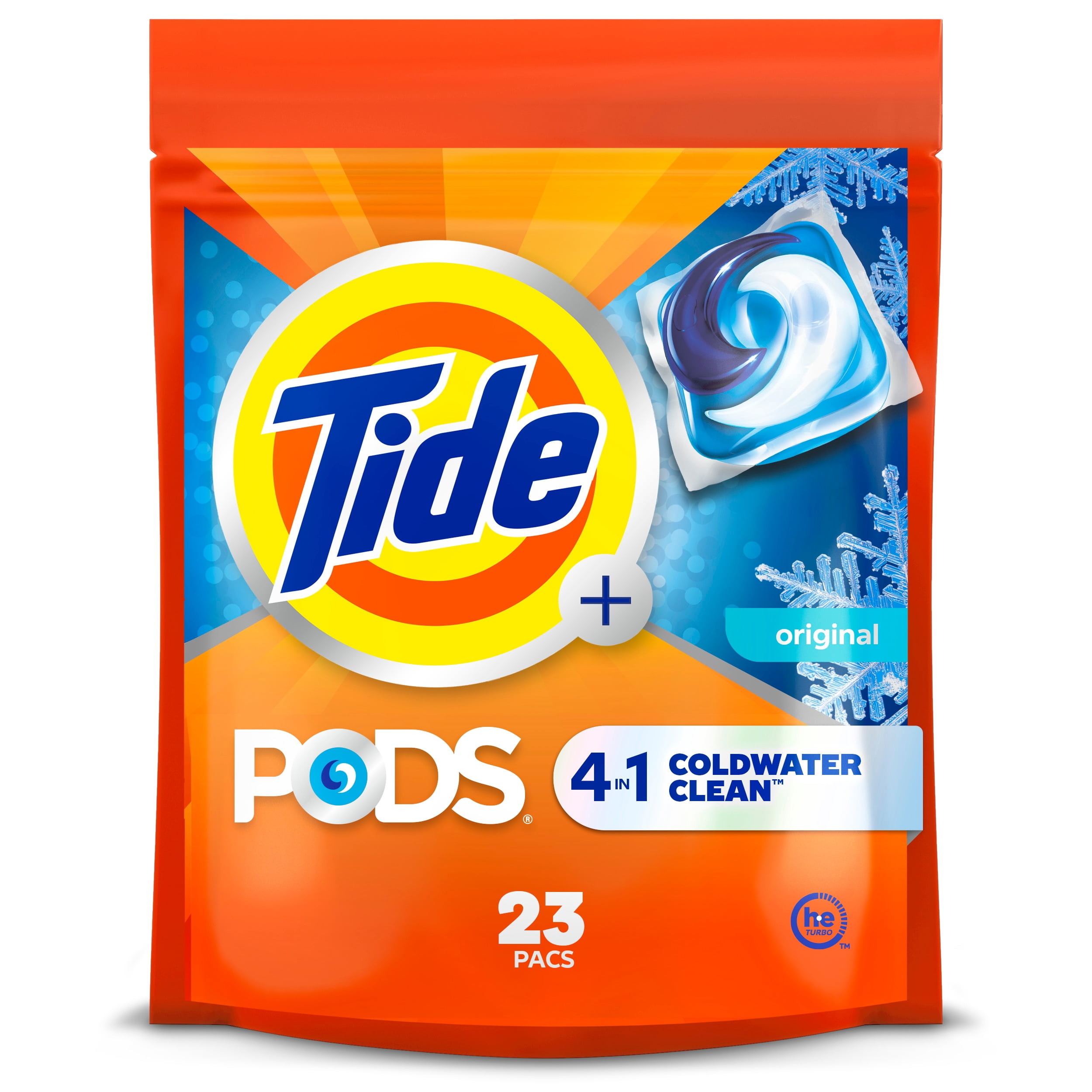 Tide PODS Coldwater Laundry Detergent soap, Original Scent, 4-in-1 Detergent, 23 Loads, Laundry PODS Formulated for Cold Water