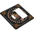 thumbnail image 3 of Nadoabtm Outlet Covers Boho Mushroom Butterfly Moon Floral Abstract Black 1 Toggle 1 Rocker Combination Decorative Wall Plate Light Switch Cover Plate Electrical Switch Plates for Bedroom Cabin Decor, 3 of 8