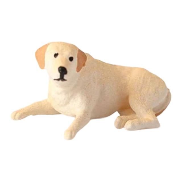 Xuanheng 1/64 Miniature Animal Model Realistic for Photography Props Diorama Ornament Yellow Labrador