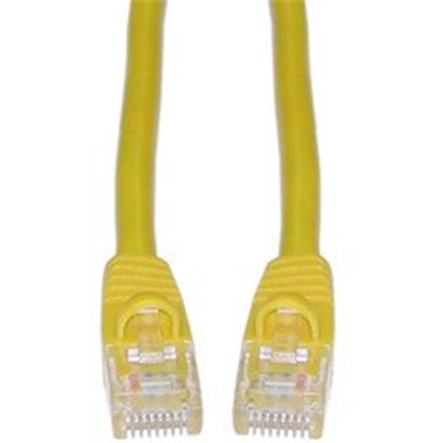 Cat6a Yellow Ethernet Patch Cable Snagless Molded Boot 500 MHz 2 foot