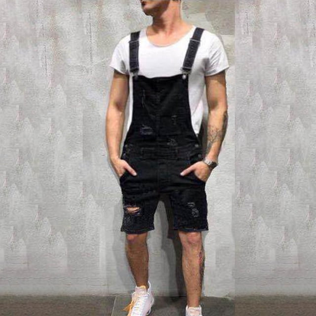 cllios Deals Of The Week Mens Denim Bib Overall Shorts Above Knee Length Rompers Walk Dungaree Jumpsuit Relaxed Fit