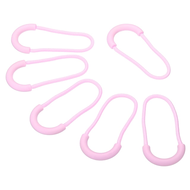 Unique Bargains Zipper Pulls Replacement Extension Cord Handle U-Shape Tag Extender for Luggage Backpacks Pink 15 Pack