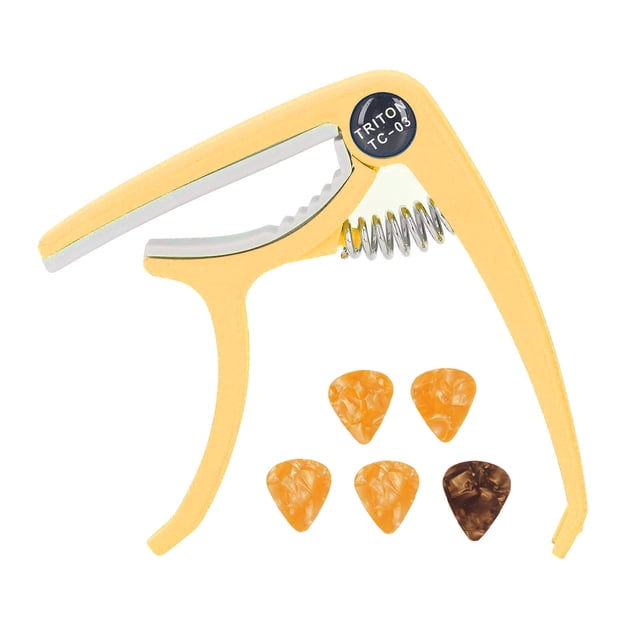 Guitar Capo Set, Electric Guitar Capo ABS For Ukulele For Mandolin Yellow