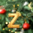 thumbnail image 2 of Gold Z Letter Christmas Ornament, 2D Acrylic Alphabet Hanging Pendant for Car Rearview Mirror and Backpack, Festive Holiday Home Decor Gift, Christmas Tree Decoration Car Accessory, 2 of 7