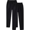 thumbnail image 1 of RXIRUCGD Men's Fashion Drawstring Elastic Waist Solid Color Casual Sweat Length Pants 2 PC, Black, Size: 3XL, 1 of 5