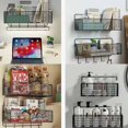 thumbnail image 2 of 1pc Large Storage Iron Basket With 2 Traceless Hooks - Wall-mounted Storage Basket,, 2 of 5