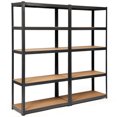 thumbnail image 1 of Costway 2 Pcs Étagère de Rangement Robuste 72 Pieds' en Acier Métal pour Garage 5 Niveaux Réglables Noir, 1 of 1
