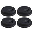 thumbnail image 1 of 4 Pcs Couvercles de Tasse à Café en Silicone Réutilisables Couvercles de Tasse de Voyage Anti-Poussière (Noir), 1 of 9