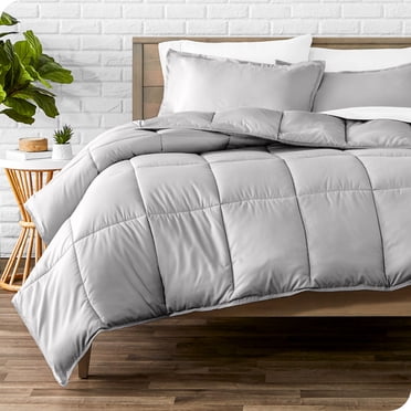 Bare Home Goose Down Alternative Comforter Set - 3 Piece Set - King/Cal King, Light Gray
