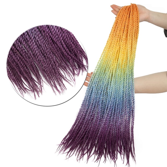 Ombre Senegalese Twist Crochet Braiding Hair Extensions Synthetic Fiber for Women