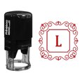 thumbnail image 1 of Printtoo Self Inking Rubber Stamp Square Swirl Border L Alphabet Monogram Initial R-40 Office Stationary, 1 of 3