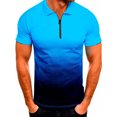 thumbnail image 1 of Innerwin Polo Shirt Lapel Neck Mens Tops Sport Zipper Basic T Shirts Navy Blue L, 1 of 2