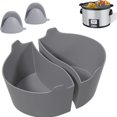 thumbnail image 4 of Oleegame 1PC Produce Storage Silicone Slow Cooker Divider Liners Compatible With & Beach 6 Slow Cooker /Reusable Slow Cooker Accessories Cooking Liner For Most 68 Oval Shape Slow Cooker Black, 4 of 9
