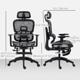 thumbnail image 3 of HOMCOM Ergonomic Mesh Office Chair, High Back Desk Chair, Black, 3 of 10