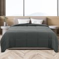 thumbnail image 2 of PiccoCasa Soft Lightweight Down Alternative Comforter, Dark Gray, Queen Size, 2 of 7
