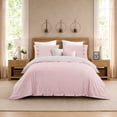 thumbnail image 1 of Swift Home Reversible Ultra Soft Solid Duvet Cover Set with Decorative Button Closure, Queen, Pink, 1 of 6