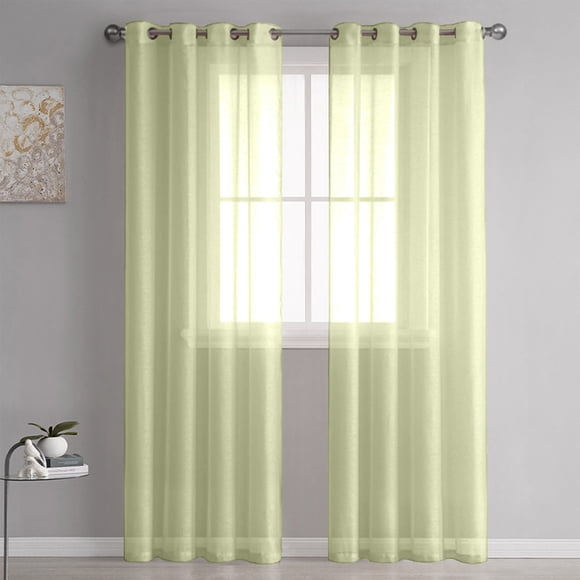 Window Curtains for Living Room Semi Sheer Curtains for Bedroom 98 Inches Long Grommet Vertical Window Curtains Drapes with Light Through for Living Room Window Curtains Living Room