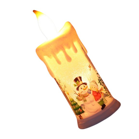 Langgg Bougie de Noël à DEL Lumineuse Ampoule Vacillante Brillante à Piles Flammes Réalistes Fausse Bougie Type 2