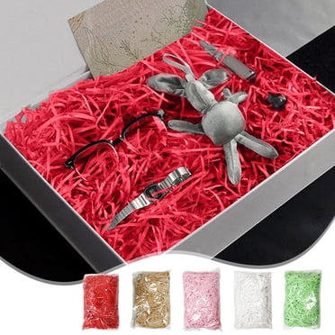 pstuiky Shredded Paper Filler 100G Bag Gift Box & Basket Stuffing Decorative Fluff for Wedding Candy Boxes, Birthday Gifts & Party Decor Assorted Colors Green Pink Khaki Red White