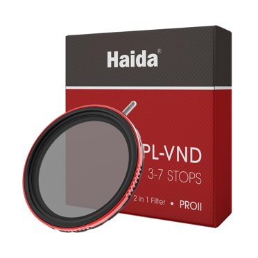 Haida 82mm Pro II Polariseur Circulaire Multi-Couches + Filtre d'Objectif de Caméra SLR à Densité Neutre Variable, Résistant aux Rayures et aux Nano-Couches CPL + VND