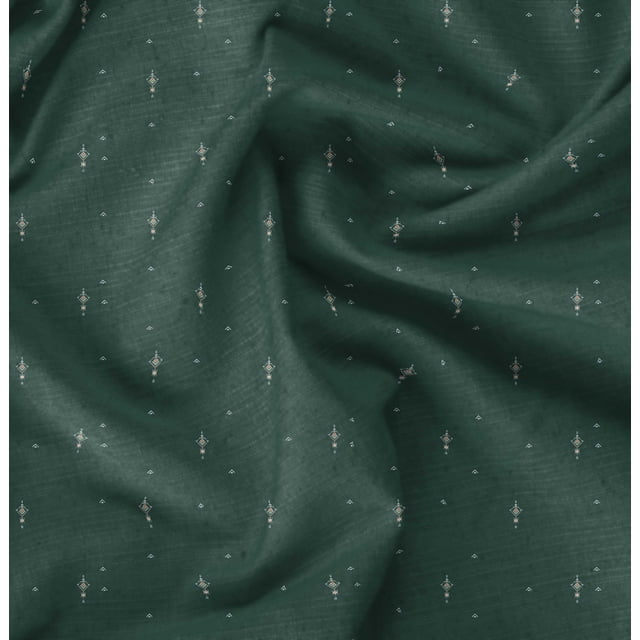 Soimoi Green Cotton Poplin Fabric Abstracts Abstract Print Fabric by the Yard 56 Inch Wide