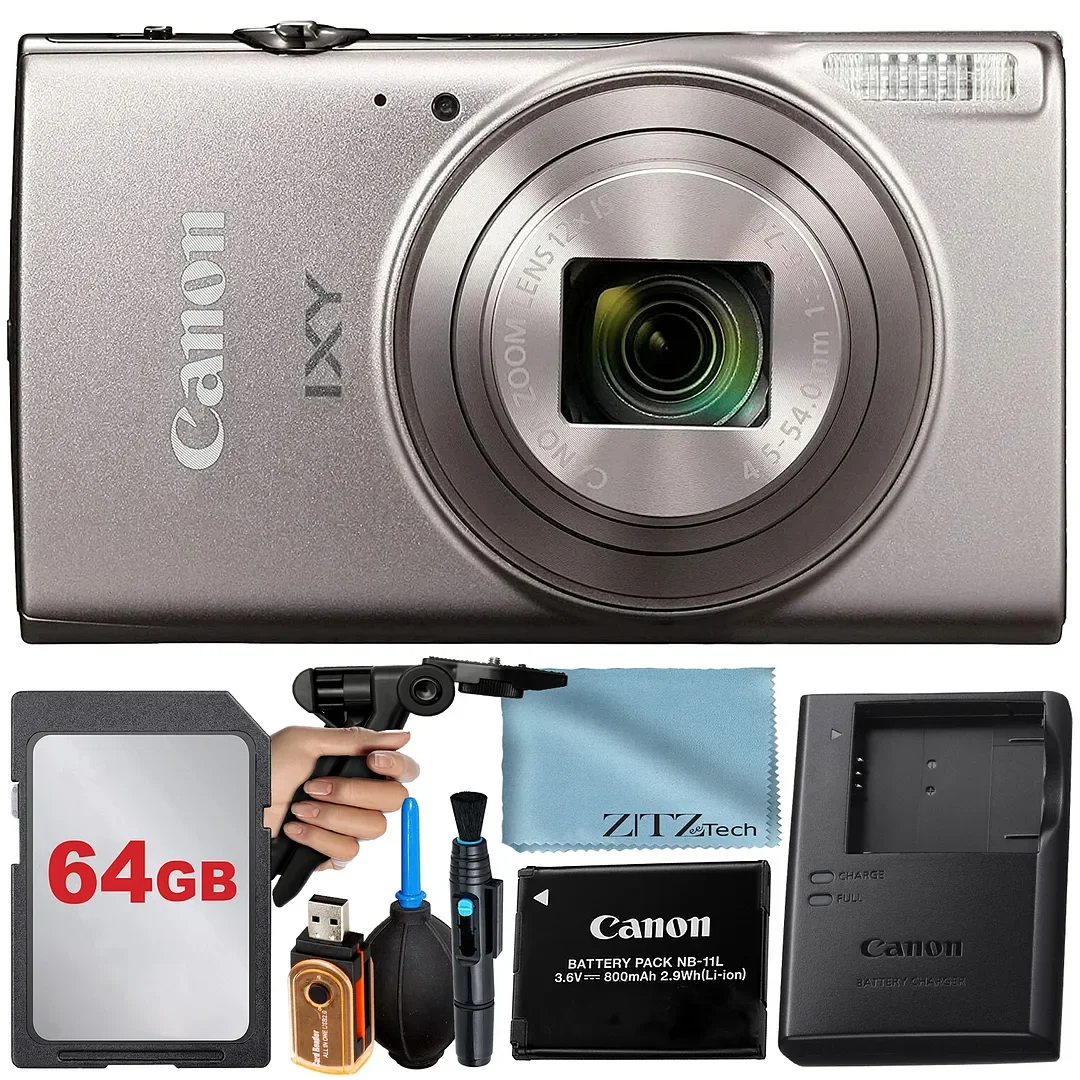 Canon PowerShot IXY 650 (ELPH 360) HS Digital Camera (Silver) with
