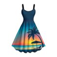 thumbnail image 2 of Robes d'Été pour Femmes 2025 Zeophrasy Femme Mode d'Été Décontractée Imprimée Sans Manches à Bretelles Robe Longueur Genou Liquidation à Moins de 5, 2 of 4