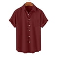 thumbnail image 2 of cfhntfmh Short Sleeve Shirts for Men Button down Casual Summer Shirts Beach Vacation Solid Color Tshirts Collared Neck Tops, 2 of 7