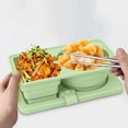thumbnail image 2 of Dvruxg Boîte à Collations en Silicone à Double Compartiment, Contenant à Lunch Réutilisable et Étanche, Plateau à Condiments Pliable pour Dîners, 2 of 5