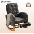 thumbnail image 2 of Twister.CK Modern Rocking Accent Chair with Footrest, Upholstered Rocker Glider with Side Pocket, for Living Room, Bedroom, Nursing Room, Gray, 2 of 8