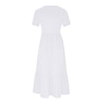 thumbnail image 4 of Weiqiqre Robes de Boîte de Nuit et de Sortie pour Femmes, Robe d'Été Décontractée à Manches Courtes et Col Rond pour Femmes, Robe Longue Fluide à Étages de Plage avec Poches, 4 of 8