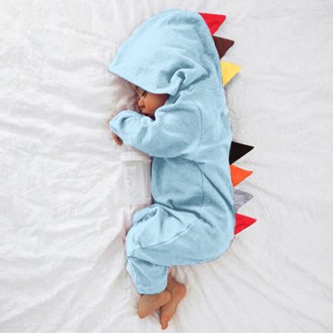 LSLJS Newborn Baby Boys Girls Dinosaur Outfits Infant Onesies Hoodie Romper Jumpsuit Pajamas Set, Baby Jumpsuit( Pink, 0-3 Months )