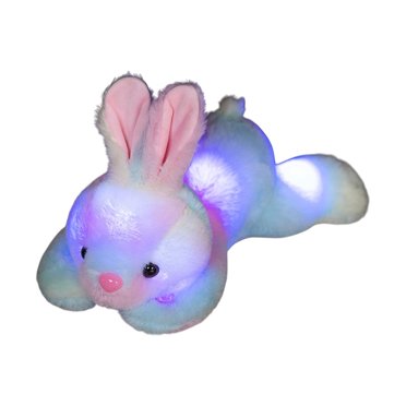 Kidstoy Fidget Toys Cute Glowing Rabbits Plushie Soft Toy for Childrens Sleep Comfortion with 2 Aa Batteries Easter Basket