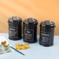 thumbnail image 3 of yuksok Metal Kitchen Canister Set coffee and tea Sugar Storage Jars Containers for A Black, 3 of 9