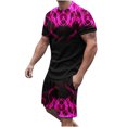 thumbnail image 1 of Men Print Short Sleeves Casual Beach Short Sleeve Round-Neck Blouses & Sets, 1 of 5