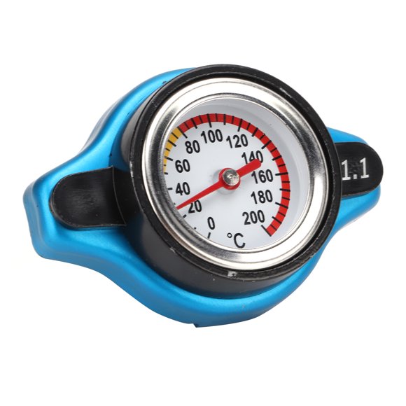 Thermo Radiator , Aluminum Alloy Radiator with Temperature Gauge Pressure Adjustment Leakproof Universal for Car