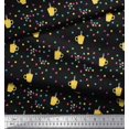 thumbnail image 2 of Soimoi Black Poly Georgette Fabric Boxes & Coffee Cups Print Fabric by the Yard 52 Inch Wide, 2 of 3