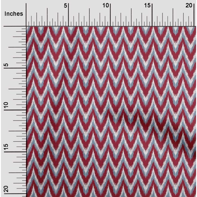 oneOone Tissu Popeline de Coton Chevron Ikat Imprimé 1 Yard 42 Pouces de Large