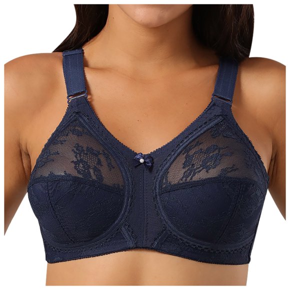 Bigersell Wireless Bralette Women Bra Wire Free Underwear 1 Piece Bra Everyday Underwear Regular Size Female Sports Bra, Style 2144, Blue 42D