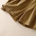 thumbnail image 4 of Timegard Shorts for Women Cotton Linen Elastic Waist Button Wide Leg Ruched Causal Loose Shorts Summer, 4 of 8