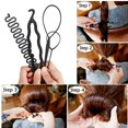 thumbnail image 4 of Yosoo 4PCS/9PCS Hair Styling Kit Hair Bun Maker Braiding Styling Disk Twist Tools Fine Hairdresser Magic Hair Clip Styling Pads Accessories Set for Making DIY Hair Styles, 4 of 8