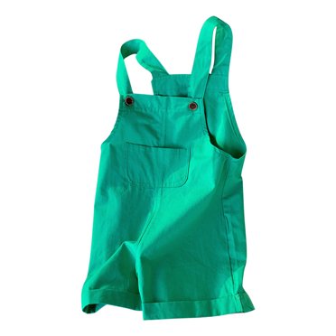 Kaemgyyd 3-10 Years Toddler Girls Short Overalls Kids Cute Solid Color Sleeveless Romper Summer Loose Jumpsuits with Pocket