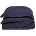 thumbnail image 1 of 400 Thread Count Egyptian Cotton Full/ Queen Duvet Cover Set Stripe  Navy Blue, 1 of 1