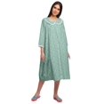 thumbnail image 2 of Moomaya Chemise de Nuit en Coton pour Femmes Imprimée à Col Rond avec Patte de Boutonnage, 2 of 6