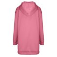 thumbnail image 4 of BADHUB Robe à Capuche à Cordon à Manches Longues Surdimensionnée pour Femmes, Robe Chandail à Capuche de Couleur Unie Ample Décontractée Tunique Chandail à Enfiler Robes Midi avec Poches Offres Prime Day Rose TTG, 4 of 5