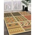 thumbnail image 3 of Ahgly Tapis de Zone Carré Transitionnel Lavable en Machine, Marron Selle, 7 Pieds Carré, 3 of 7