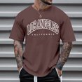 thumbnail image 2 of BOBOGOJP T-Shirt pour Homme Coupe Régulière Manches Courtes Col Rond Hauts T-Shirts (Brun,G), 2 of 4