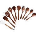thumbnail image 1 of Cooking Tool Sets Teak Solid Wood Kitchenware Set Spatula No Lacquer Kitchen Cooking Soup Spoon Rice Spoon Wooden Spatula Non-Stick Spatula Set (Color : 6PCS), 1 of 7