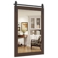 thumbnail image 1 of Gymax Farmhouse Wall Mirror Rustic Wood Frame Barn Door Style Decorative Mirror, 1 of 10